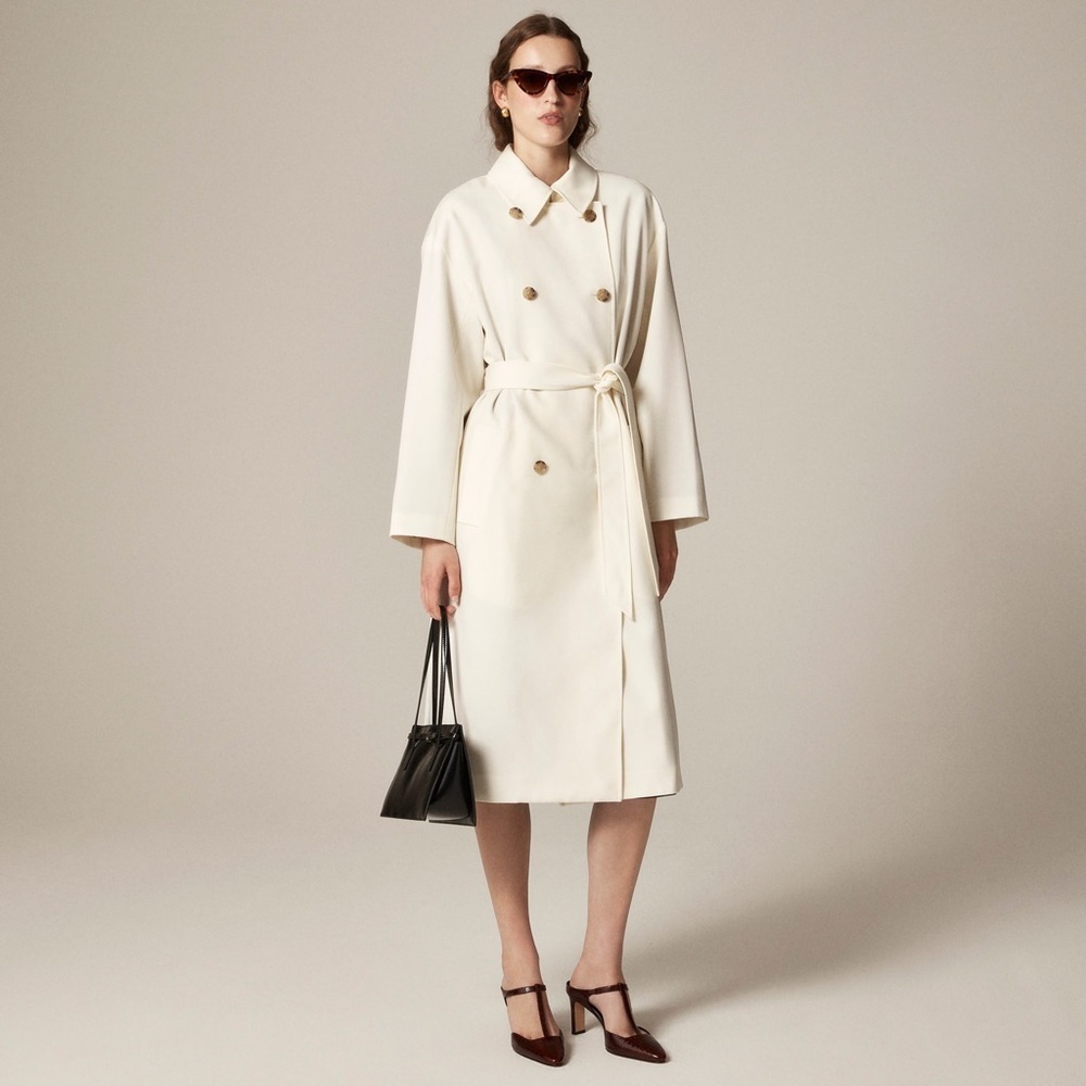 J crew Trench coat in wool blend ivory